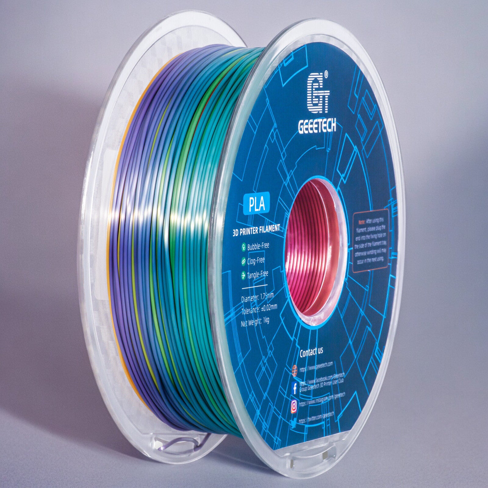 PLA- Rainbow Filament | 1,75 mm | 1,00 kg | Geeetech | 3D Druck Filament